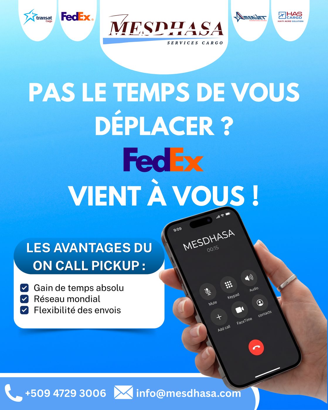 MESDHASA FedEx on call pickup